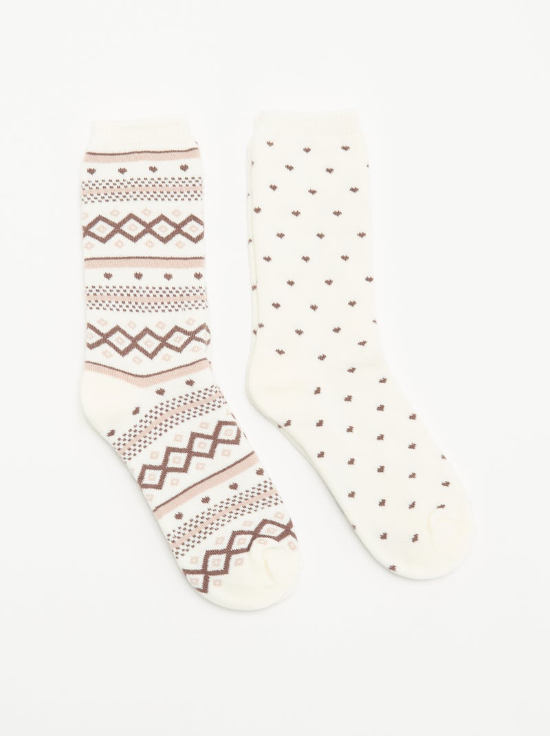 Pack de 2 pares de meias forradas Branco - Kiabi