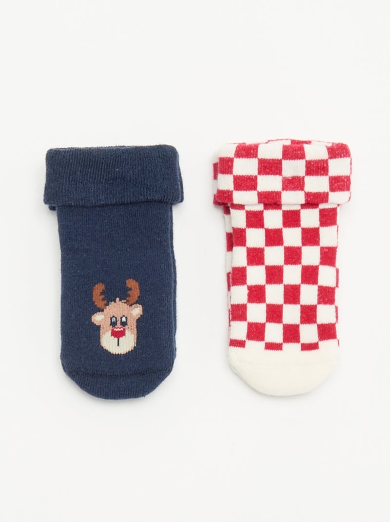 Pack de 2 pares de meias para recém-nascido Azul - Kiabi