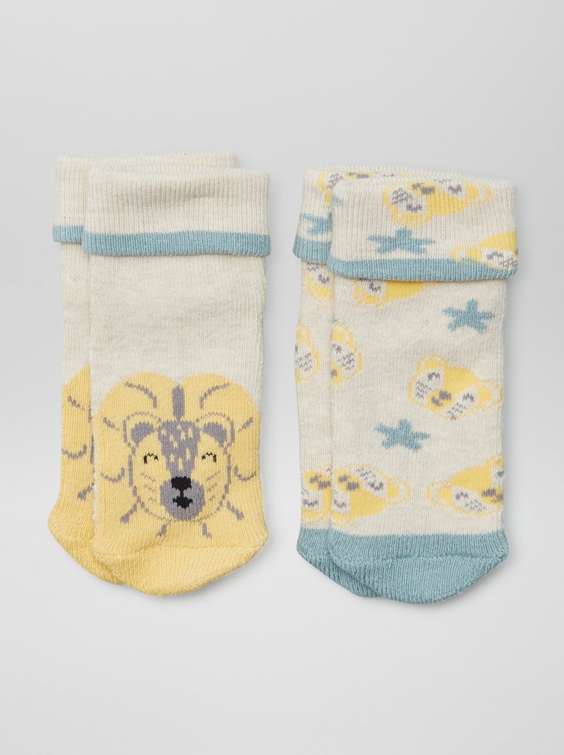 Pack de 2 pares de meias para recém-nascido BEGE - Kiabi