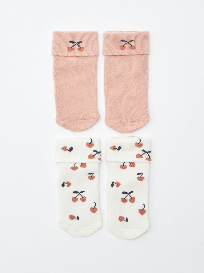 Pack de 2 pares de meias para recém-nascido Branco - Kiabi