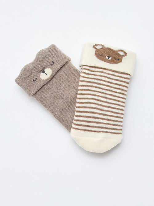 Pack de 2 pares de meias para recém-nascido - Kiabi