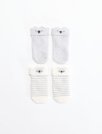 Pack de 2 pares de meias para recém-nascido