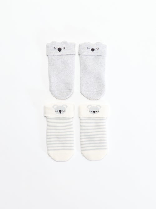 Pack de 2 pares de meias para recém-nascido - Kiabi
