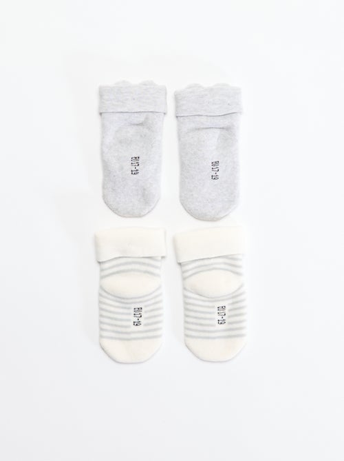 Pack de 2 pares de meias para recém-nascido - Kiabi