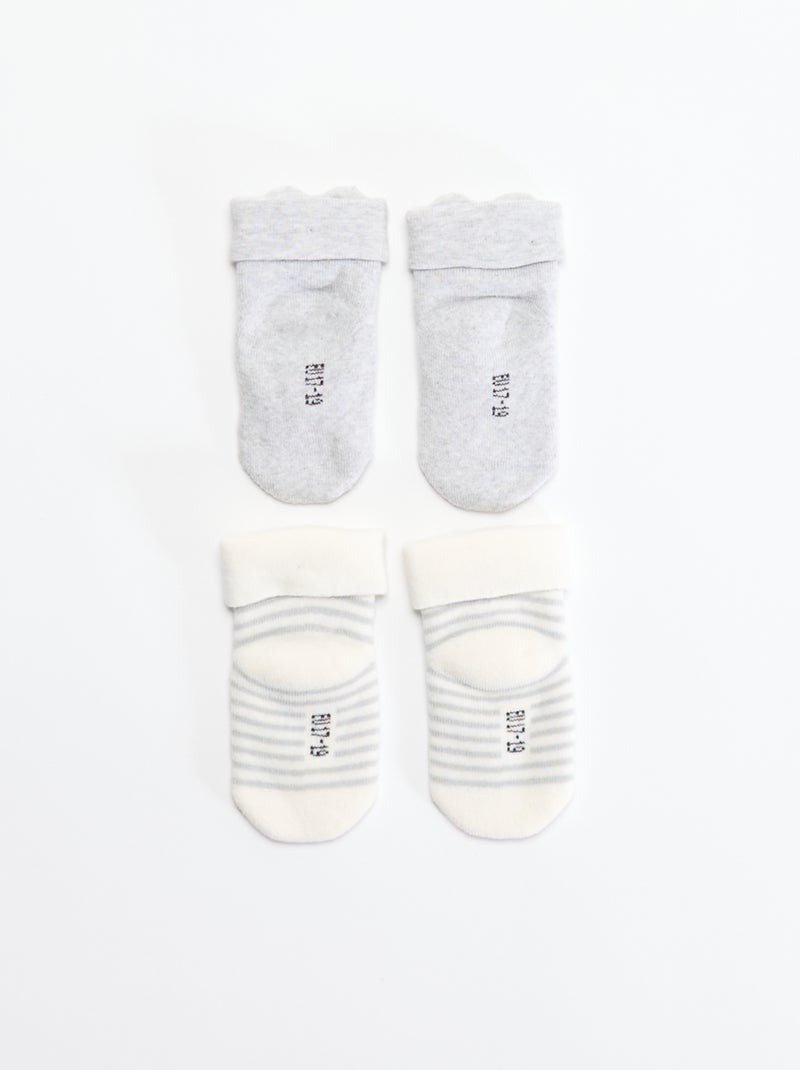 Pack de 2 pares de meias para recém-nascido Cinza - Kiabi