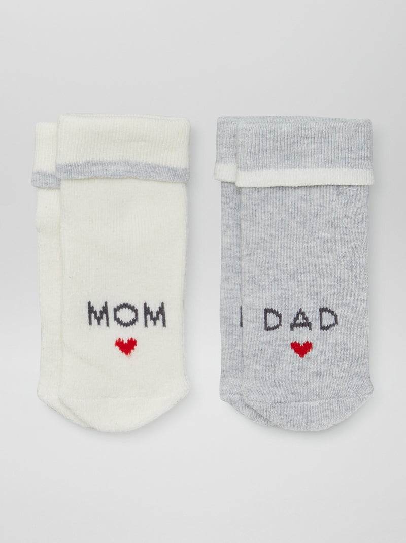 Pack de 2 pares de meias para recém-nascido CINZA - Kiabi