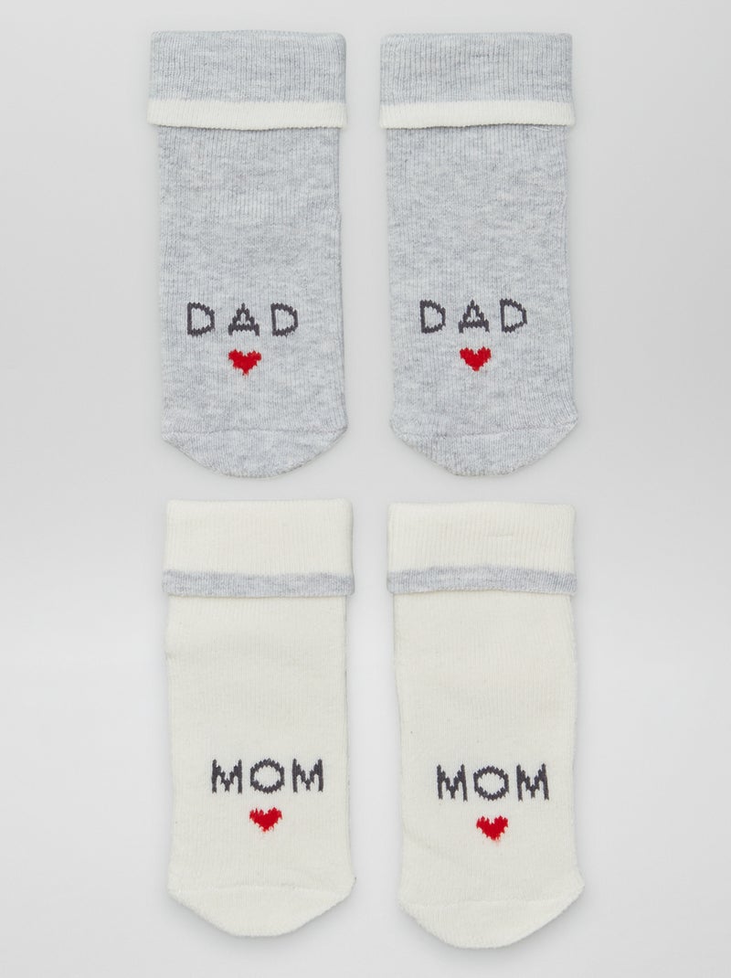 Pack de 2 pares de meias para recém-nascido CINZA - Kiabi
