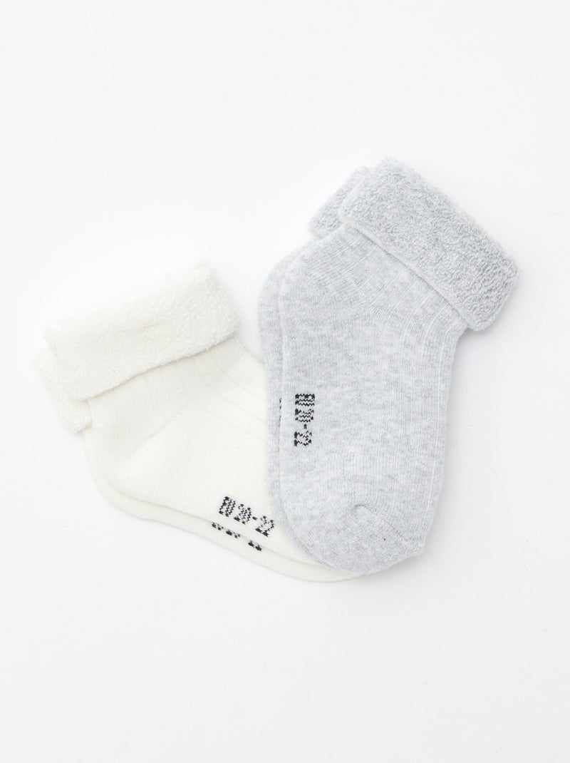 Pack de 2 pares de meias para recém-nascido Cinza - Kiabi