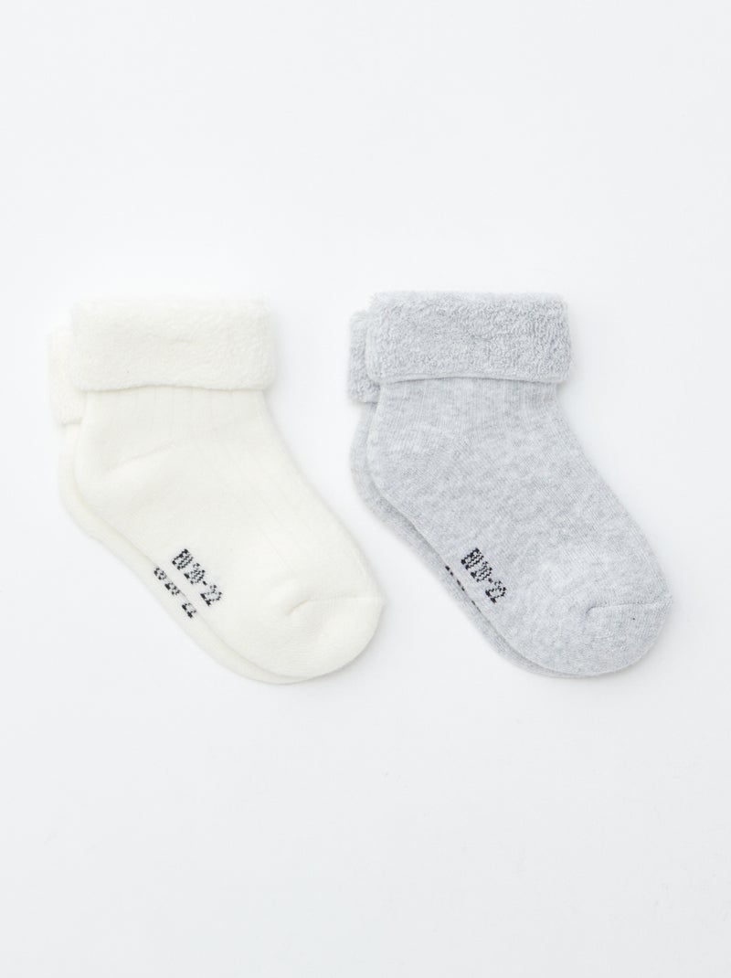 Pack de 2 pares de meias para recém-nascido Cinza - Kiabi