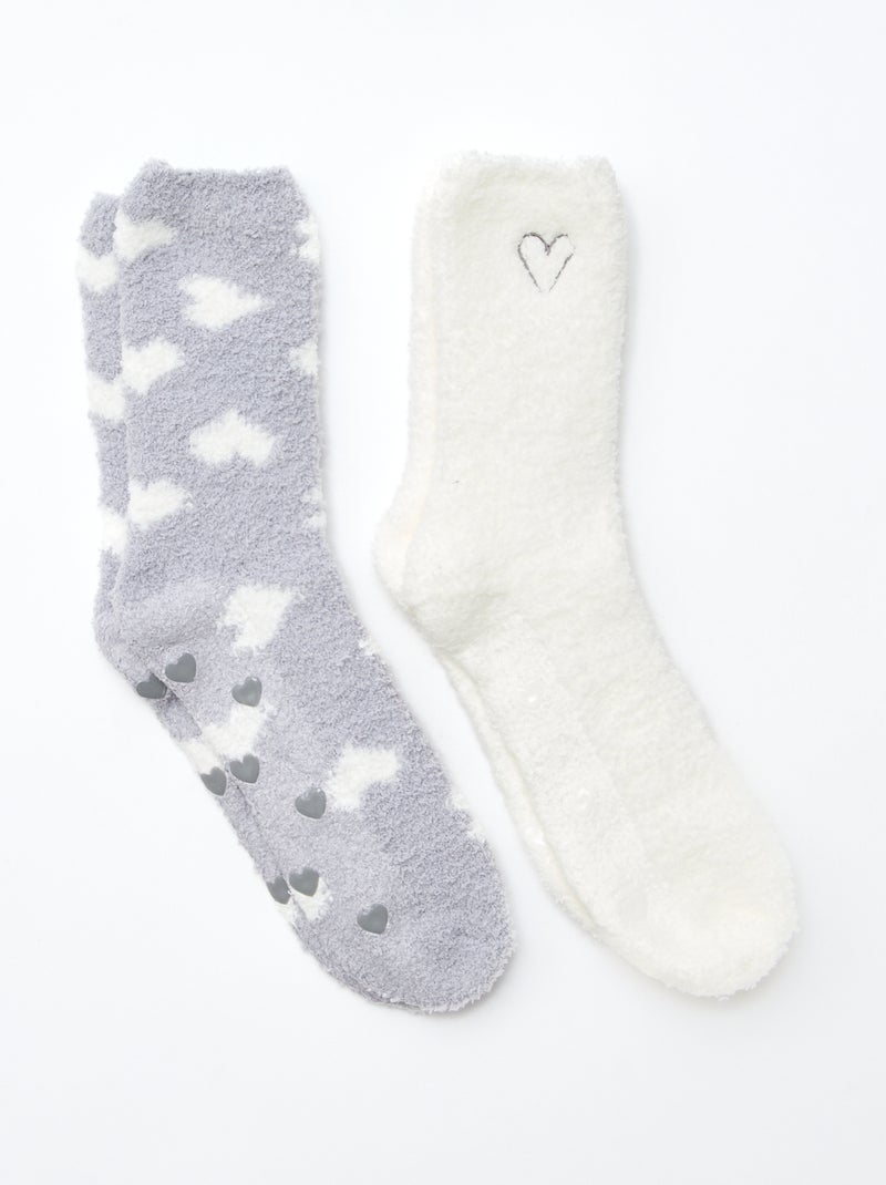Pack de 2 pares de meias quentes Cinza - Kiabi