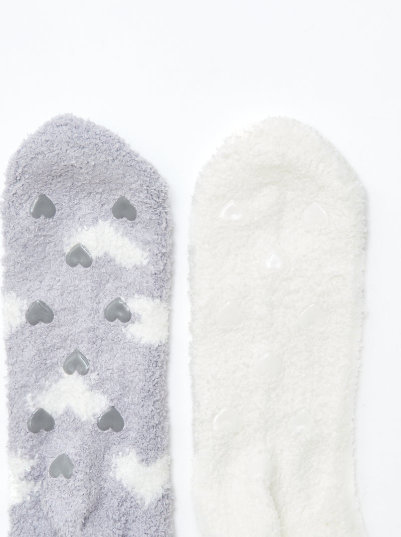 Pack de 2 pares de meias quentes Cinza - Kiabi