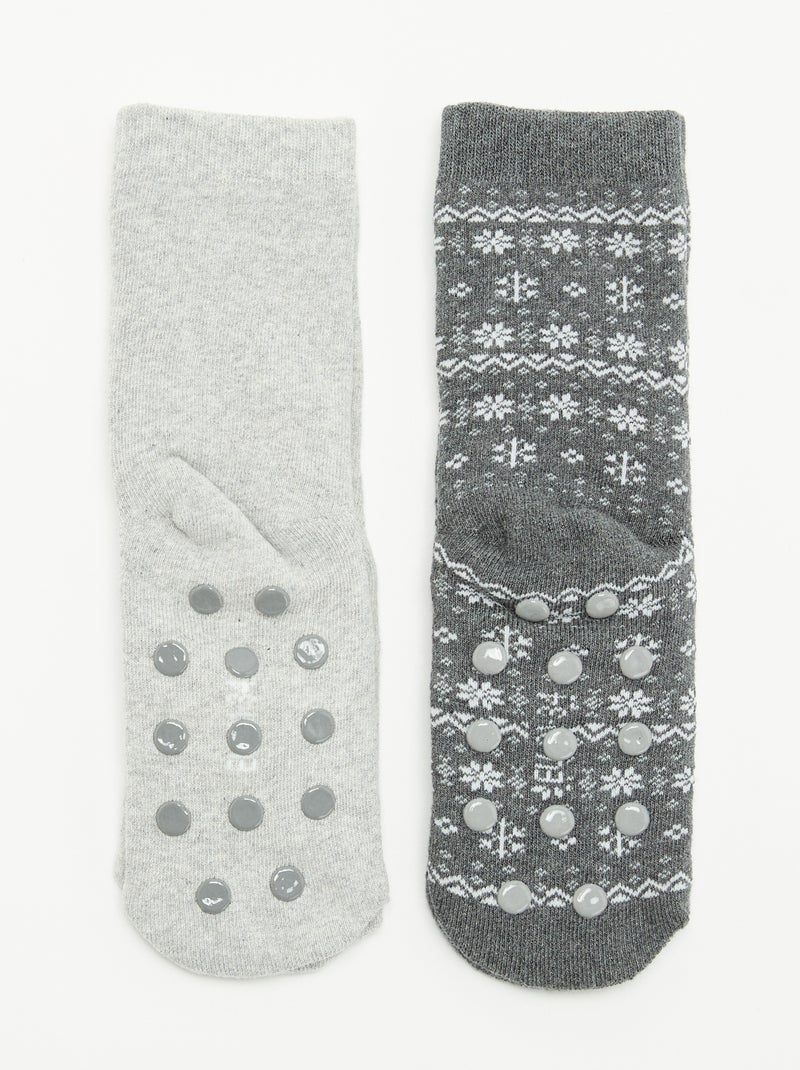Pack de 2 pares de meias quentes Cinza - Kiabi