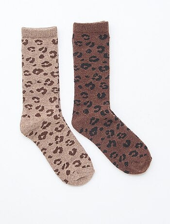 Pack de 2 pares de meias quentes lisas