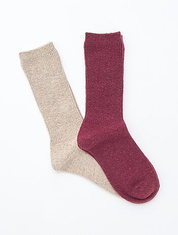 Pack de 2 pares de meias quentes lisas