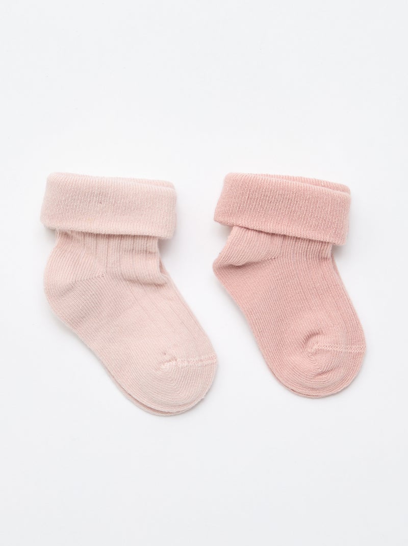 Pack de 2 pares de meias Rosa - Kiabi