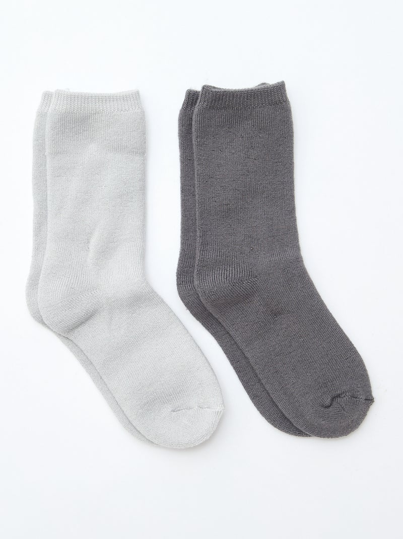 Pack de 2 pares de meias térmicas Cinza - Kiabi