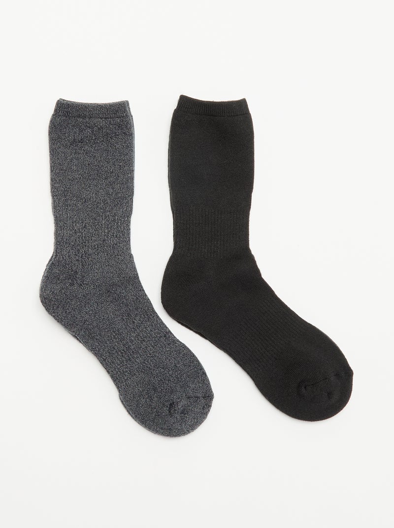 Pack de 2 pares de meias térmicas Preto - Kiabi