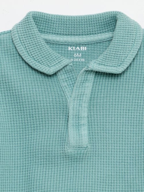 Pack de 2 peças - polo + calções em malha waffle - Kiabi