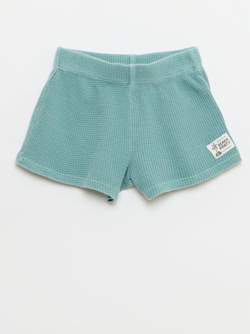 Pack de 2 peças - polo + calções em malha waffle - Kiabi