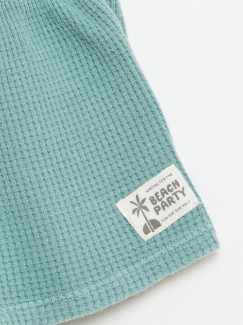 Pack de 2 peças - polo + calções em malha waffle - Kiabi