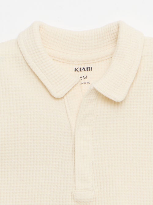 Pack de 2 peças - polo + calções em malha waffle - Kiabi