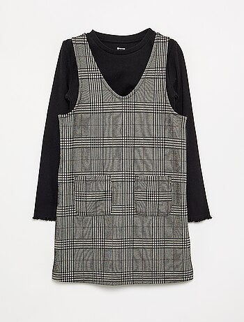 Conjunto de 2 peças - Vestido + T-shirt de manga comprida