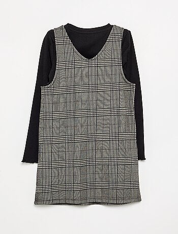 Conjunto de 2 peças - Vestido + T-shirt de manga comprida