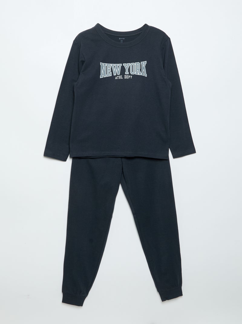 Pack de 2 pijamas compridos de jersey Azul - Kiabi