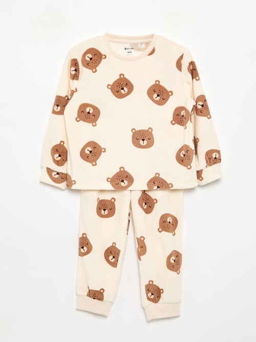 Pack de 2 pijamas de 2 peças em polar estampado - Kiabi