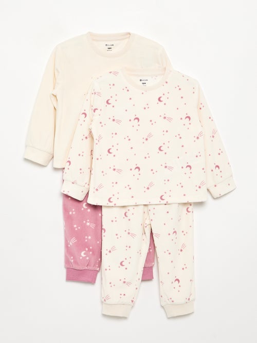 Pack de 2 pijamas de 2 peças em polar estampado - Kiabi