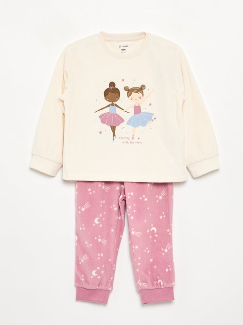 Pack de 2 pijamas de 2 peças em polar estampado - Kiabi