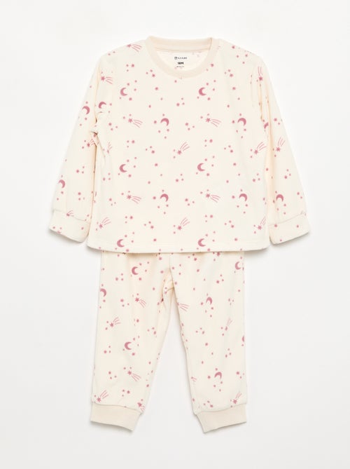 Pack de 2 pijamas de 2 peças em polar estampado - Kiabi
