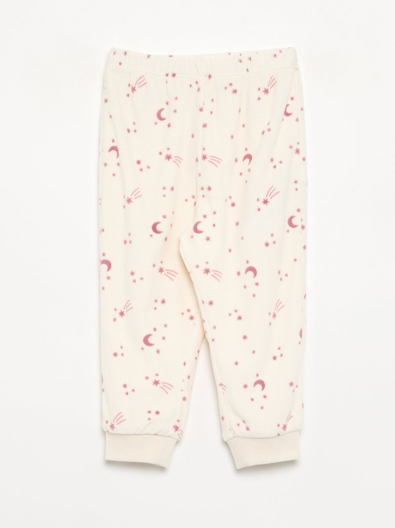 Pack de 2 pijamas de 2 peças em polar estampado Rosa - Kiabi