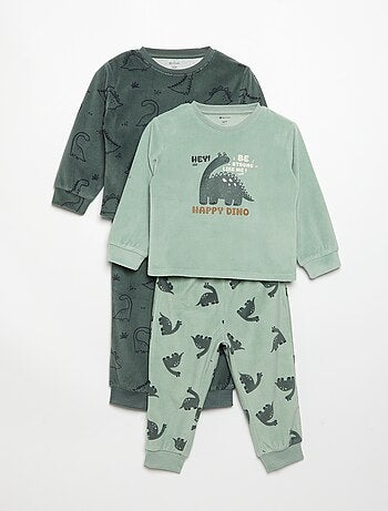 Pack de 2 pijamas de 2 peças em polar estampado