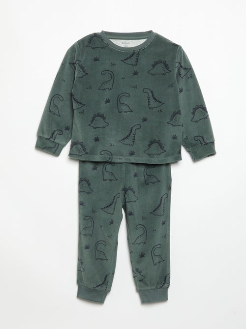 Pack de 2 pijamas de 2 peças em polar estampado - Kiabi