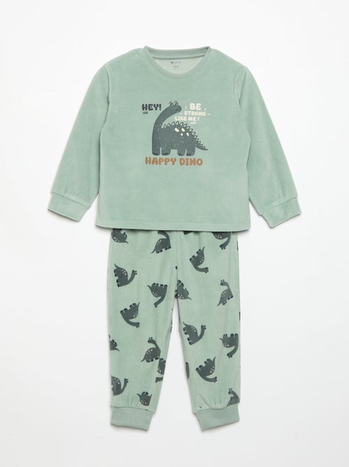 Pack de 2 pijamas de 2 peças em polar estampado - Kiabi