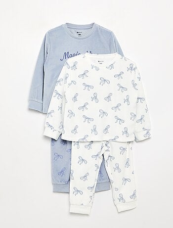 Pack de 2 pijamas de 2 peças em polar estampado