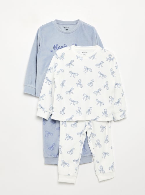 Pack de 2 pijamas de 2 peças em polar estampado - Kiabi
