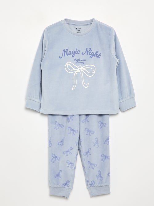 Pack de 2 pijamas de 2 peças em polar estampado - Kiabi