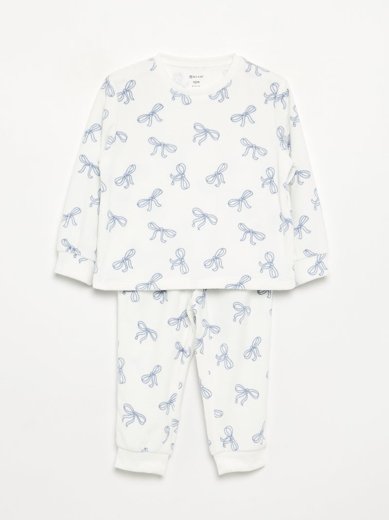 Pack de 2 pijamas de 2 peças em polar estampado Violeta - Kiabi
