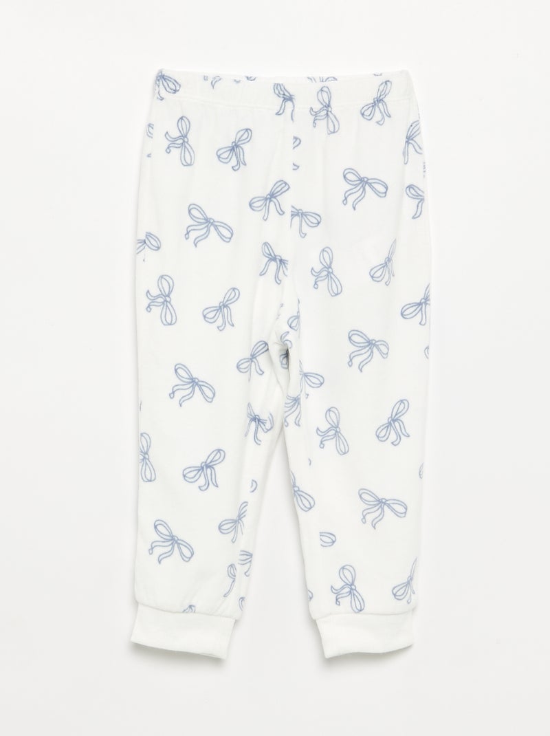 Pack de 2 pijamas de 2 peças em polar estampado Violeta - Kiabi