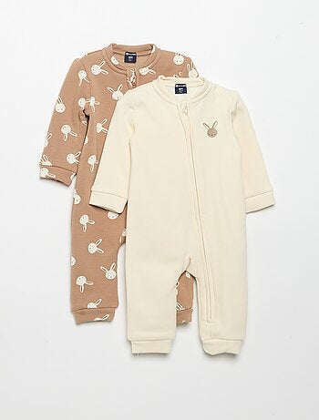 Pack de 2 pijamas-macacão de polar