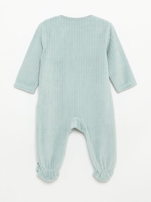 Pack de 2 pijamas de veludo com pés - Kiabi