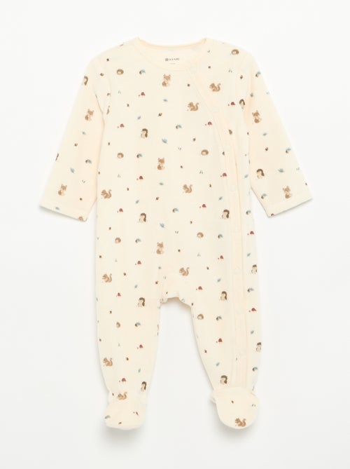 Pack de 2 pijamas de veludo com pés - Kiabi