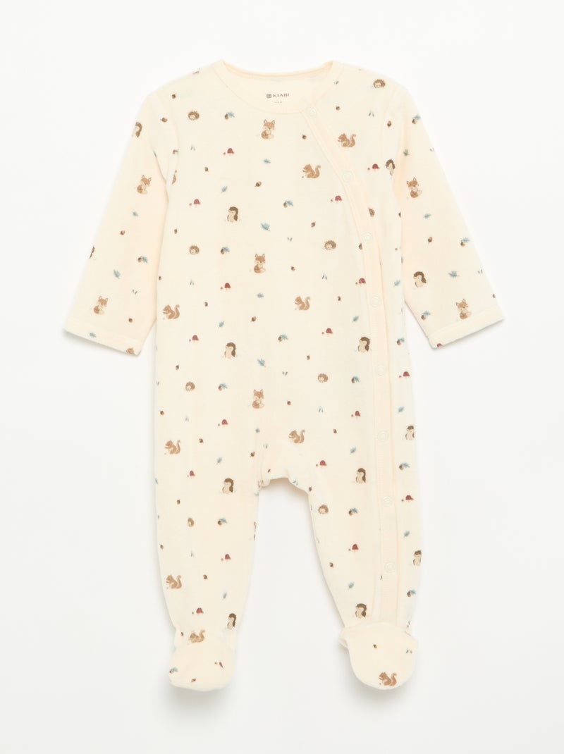 Pack de 2 pijamas de veludo com pés Azul - Kiabi