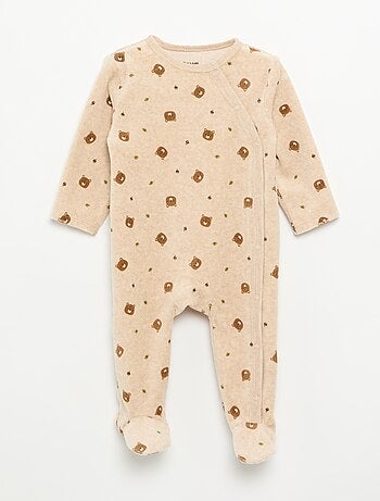 Pack de 2 pijamas de veludo com pés