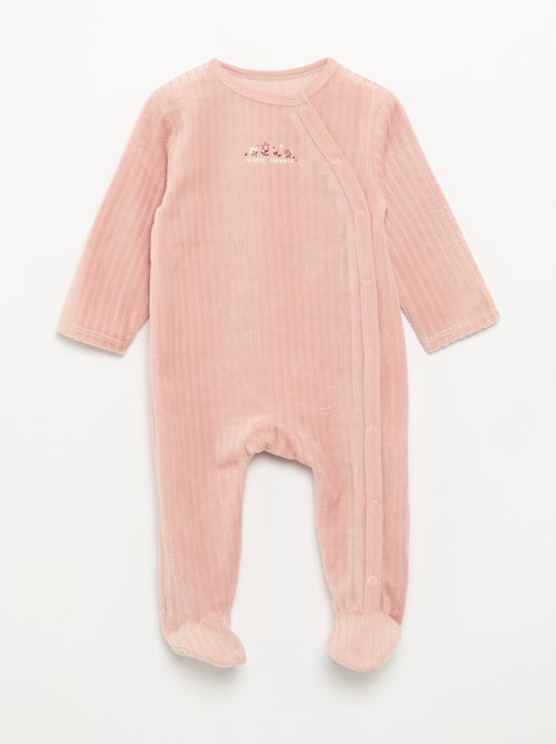 Pack de 2 pijamas de veludo com pés - Kiabi