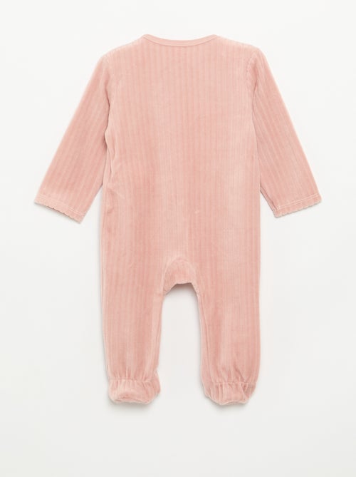 Pack de 2 pijamas de veludo com pés - Kiabi