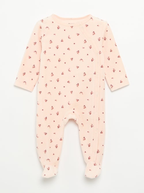 Pack de 2 pijamas de veludo com pés - Kiabi