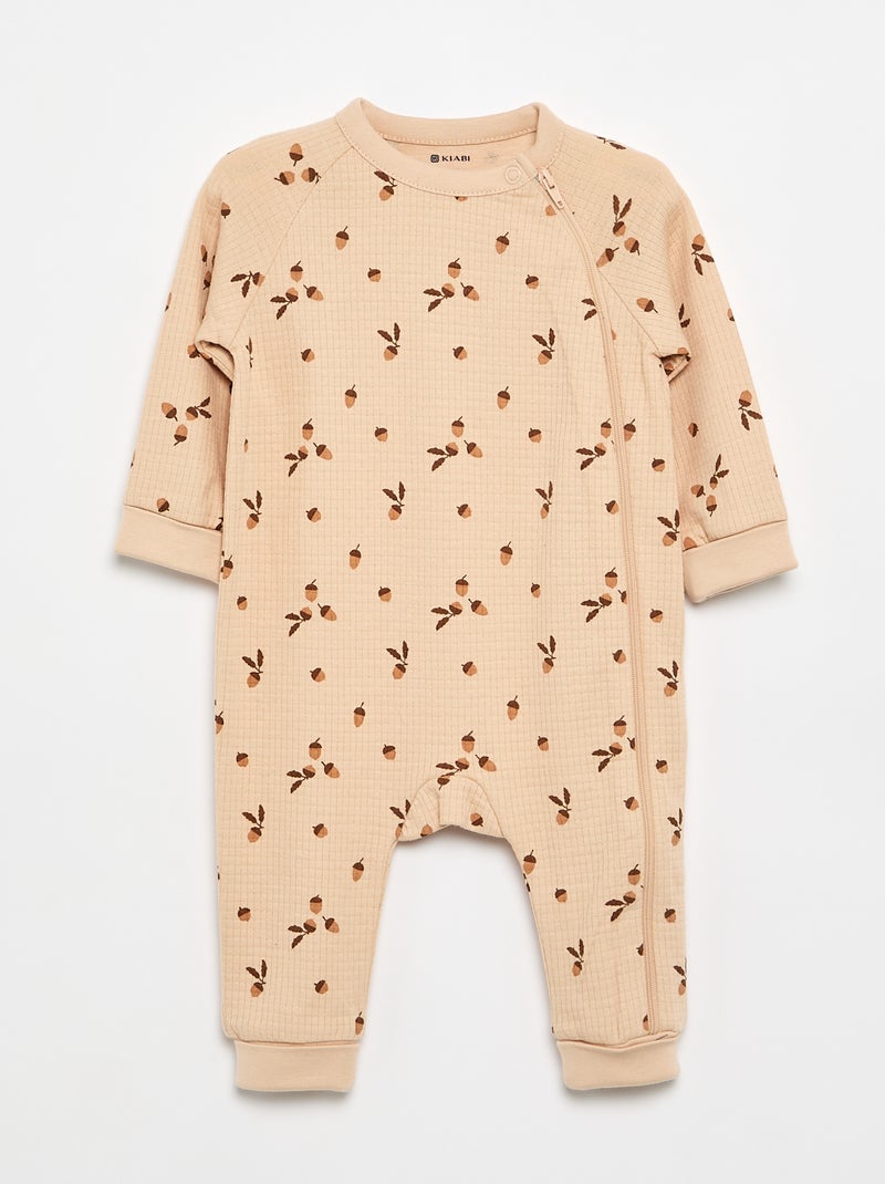Pack de 2 pijamas em malha pointelle grossa Bege - Kiabi